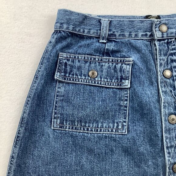 American Eagle Outfitters Denim Mini Skirt Women’s Size 8 Blue Jeans Snap Front - Picture 11 of 15